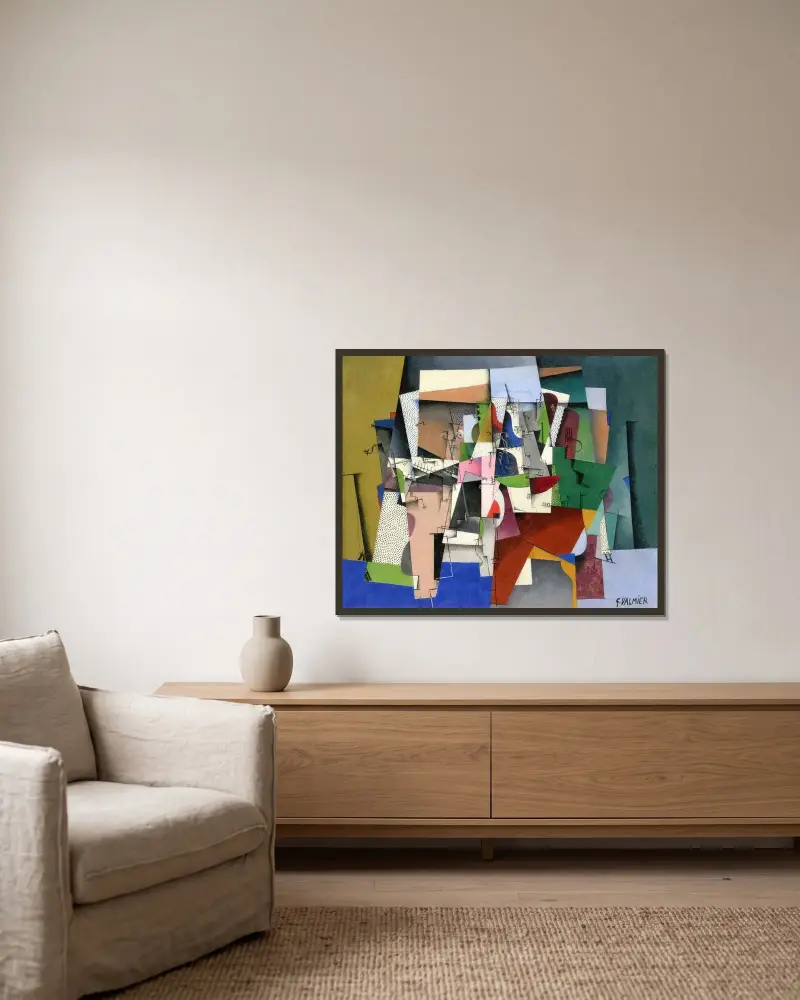 Pianot av Georges Valmier inramad på en vägg