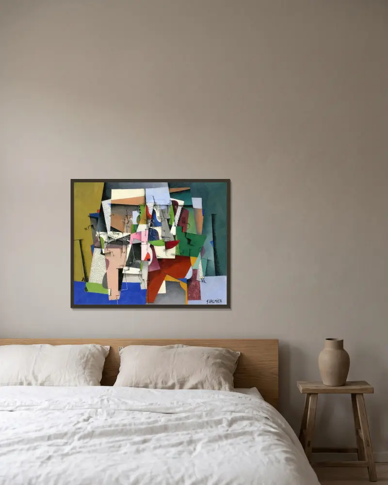 Pianot av Georges Valmier inramad på en vägg