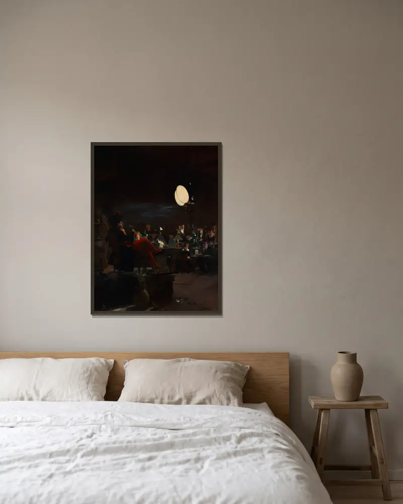 Eine Abendklasse von Jehan Georges Vibert gerahmt an einer Wand
