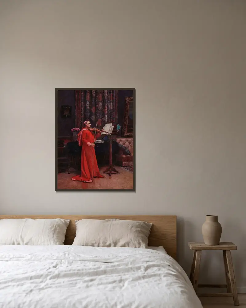 Duo d’Amour av Jehan Georges Vibert inramad på en vägg