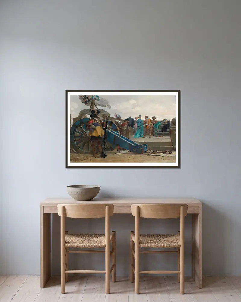 Auf der Festungsmauer von Jehan Georges Vibert gerahmt an einer Wand