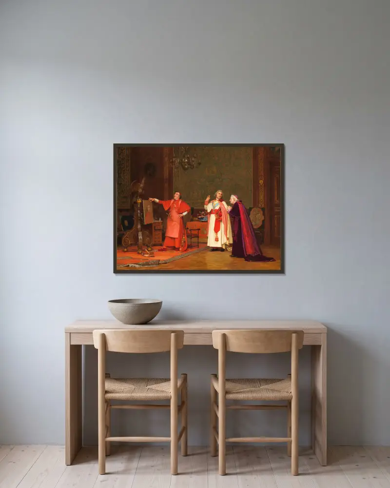 Maloval sám sebe, Jehan Georges Vibert v rámu na stěně