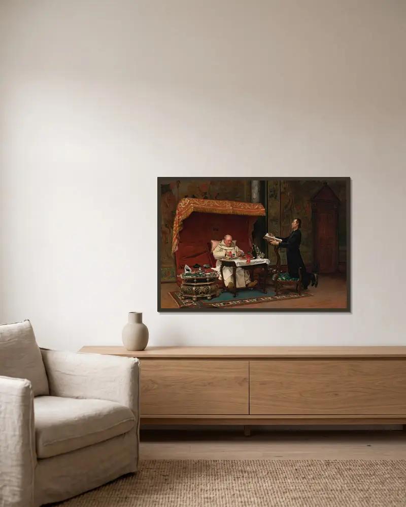 Kanonikova večeře, Jehan Georges Vibert v rámu na stěně