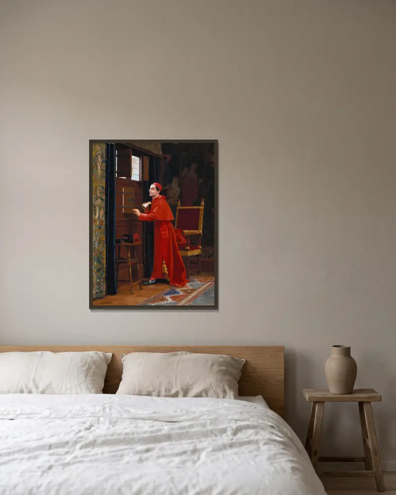 Die Aussicht von Jehan Georges Vibert gerahmt an einer Wand