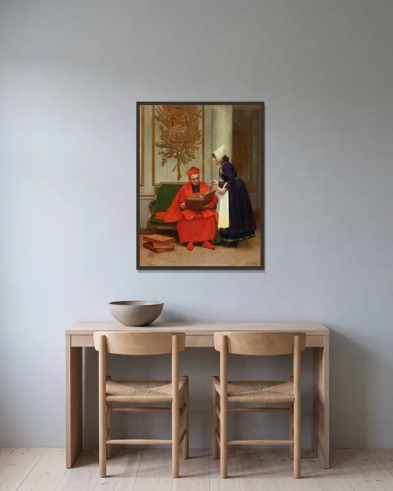 Gorzka lekarstwo, Jehan Georges Vibert w ramie na ścianie