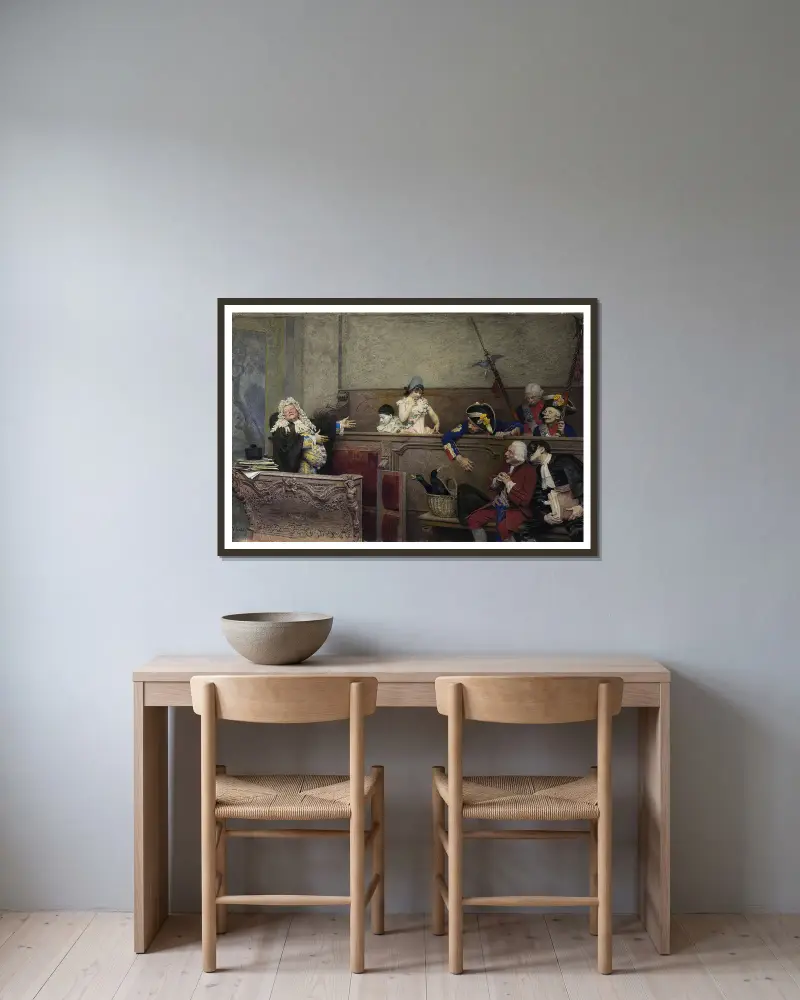 Trial of Pierrot av Jehan Georges Vibert inramad på en vägg