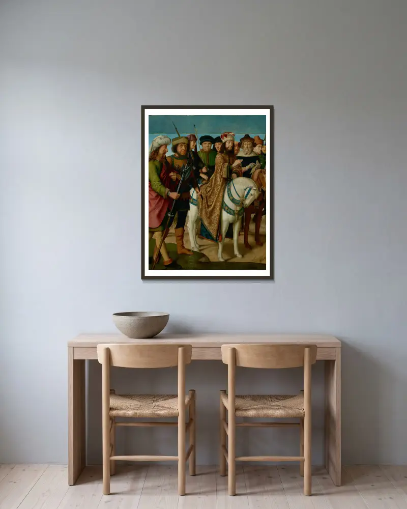 Pilate and the Chief Priests av Gerard David inramad på en vägg