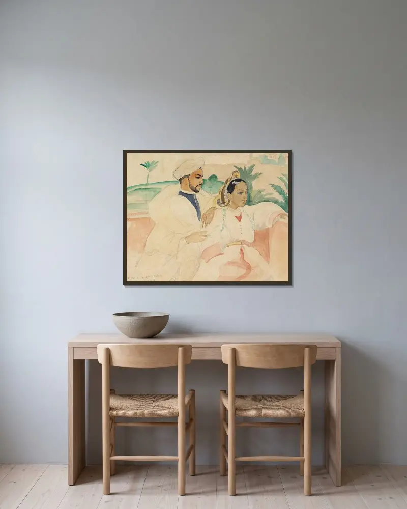 Marokkansk par av Gerda Wegener inramad på en vägg