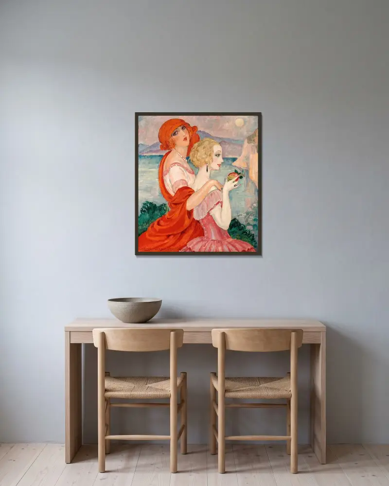 På vägen till Anacapri av Gerda Wegener inramad på en vägg