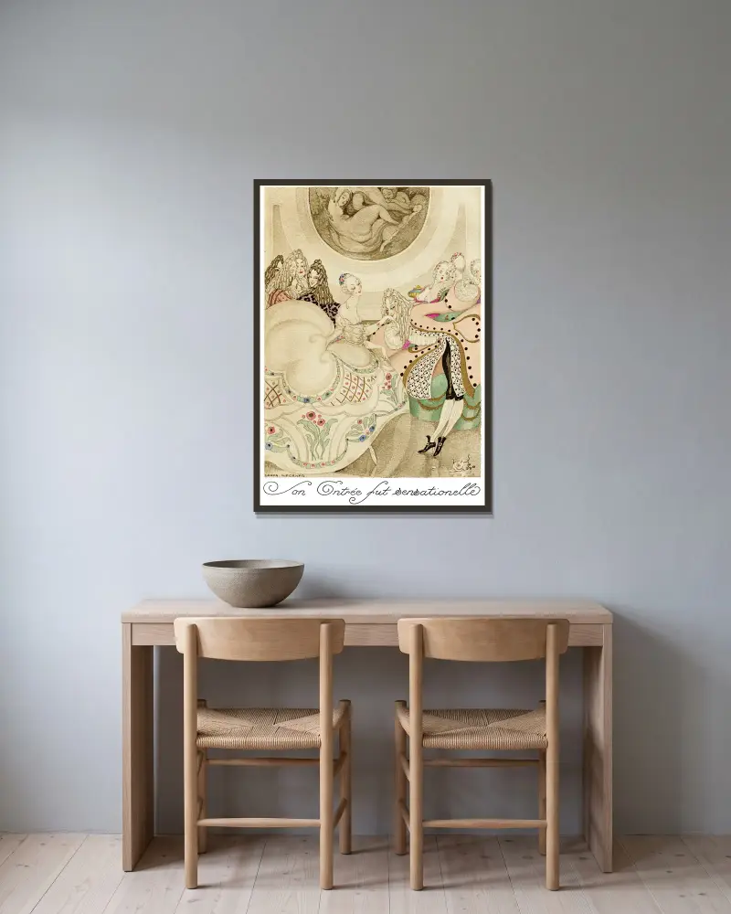 Na červených podpatcích, pl. 01, Gerda Wegener v rámu na stěně