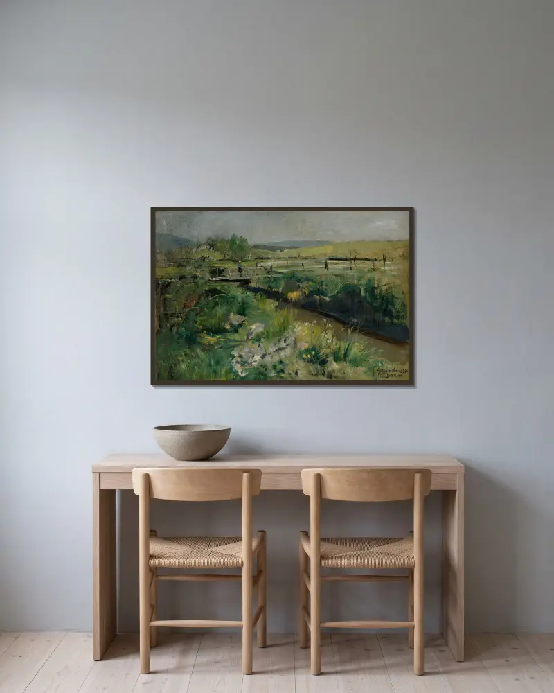 Pohled z Bærumu, Gerhard Munthe v rámu na stěně