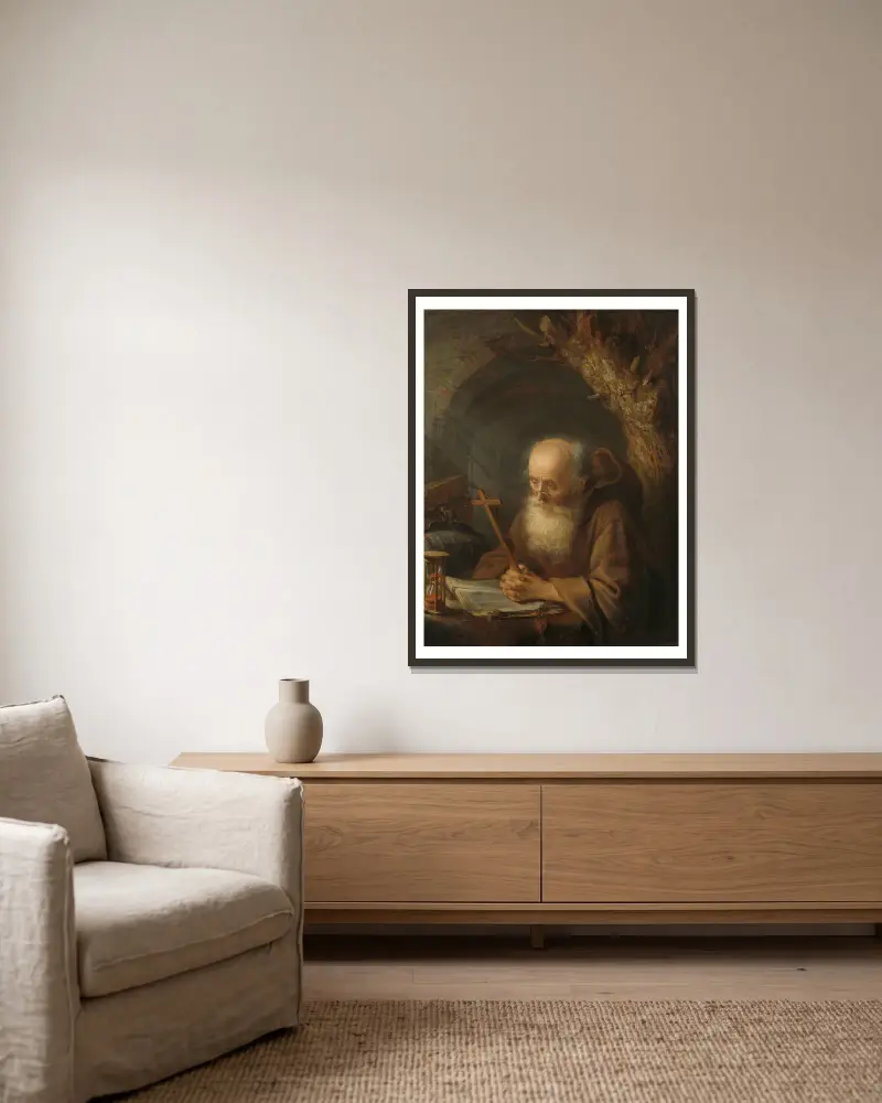 Eremit, Gerrit Dou v rámu na stěně