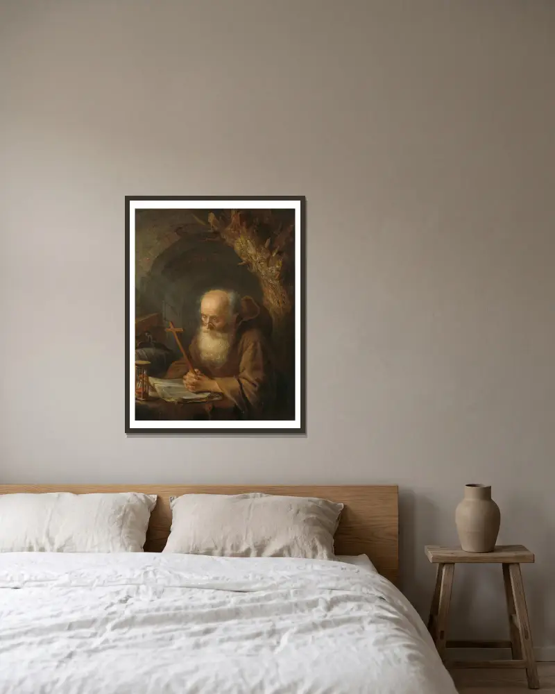 Eremit, Gerrit Dou v rámu na stěně