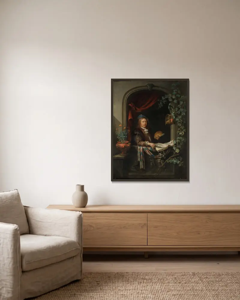 Autoportrét, Gerrit Dou v rámu na stěně