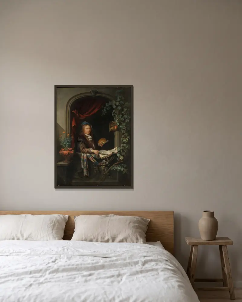 Autoportrét, Gerrit Dou v rámu na stěně