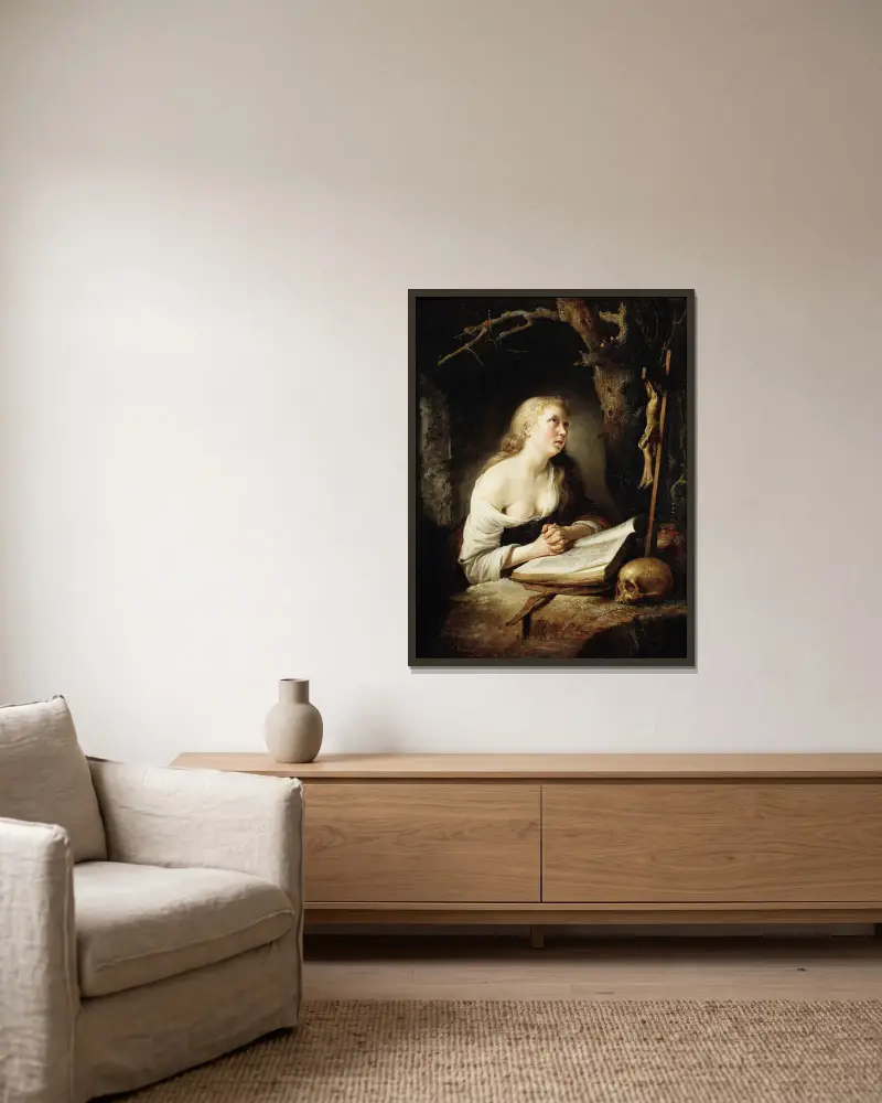 Kající se Magdalena, Gerrit Dou v rámu na stěně
