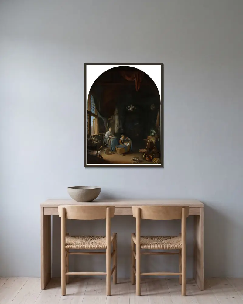 Młoda matka, Gerrit Dou w ramie na ścianie