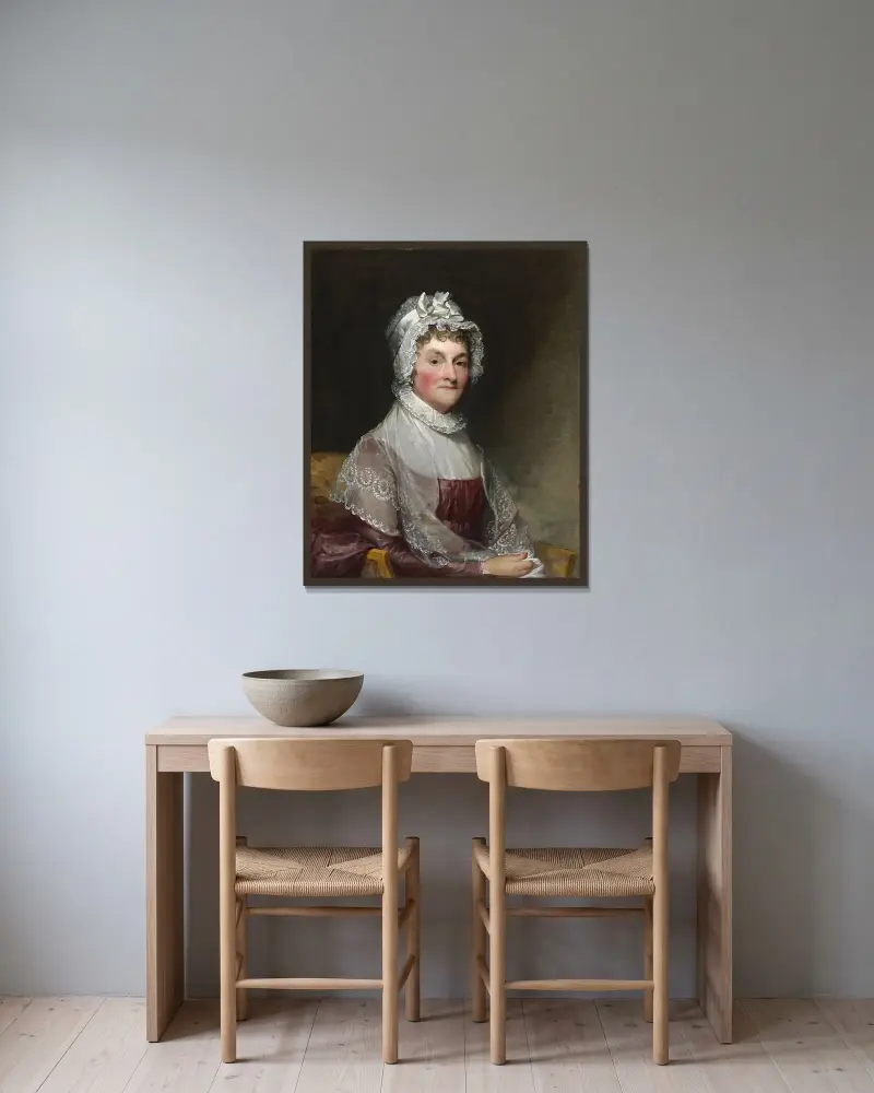 Abigail Smith Adams (Mrs. John Adams) von Gilbert Stuart gerahmt an einer Wand