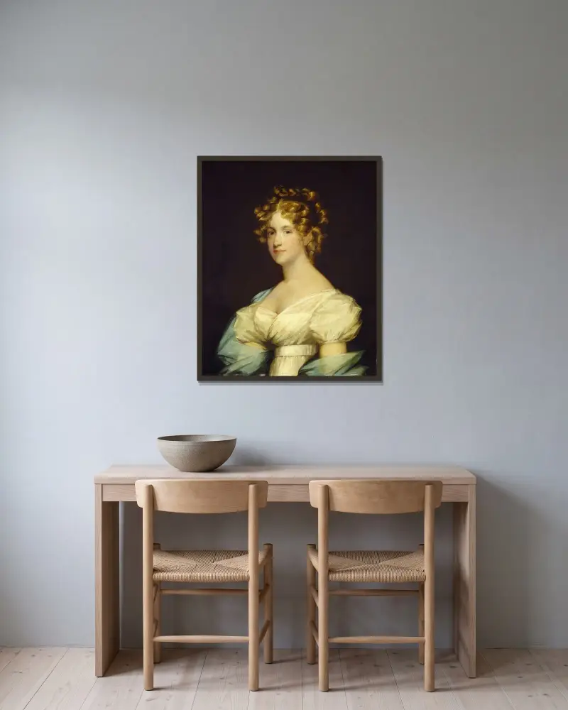 Charlotte Morton Dexter (Mrs. Andrew Dexter) av Gilbert Stuart inramad på en vägg