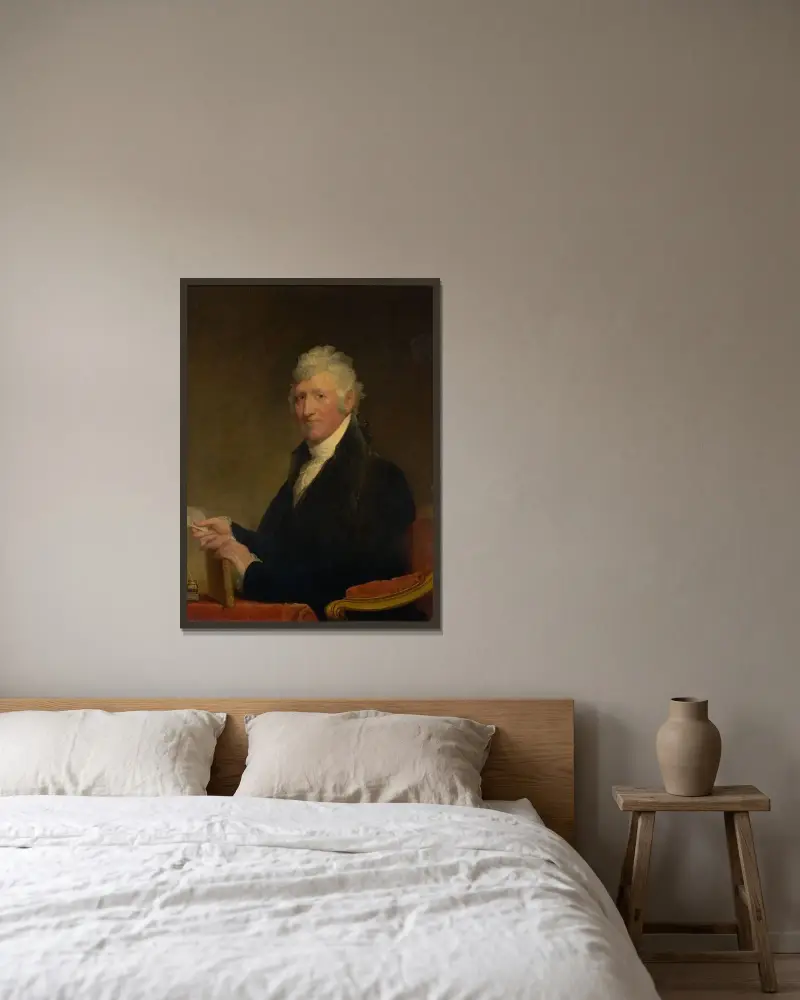 Colonel David Humphreys av Gilbert Stuart inramad på en vägg