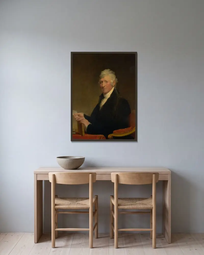 Colonel David Humphreys av Gilbert Stuart inramad på en vägg