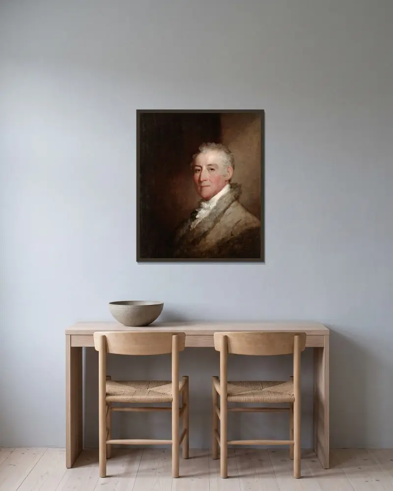Colonel John Trumbull av Gilbert Stuart inramad på en vägg