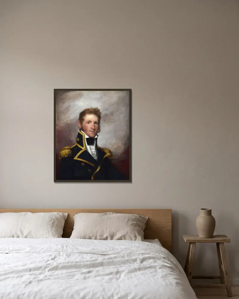 Commodore Thomas Macdonough av Gilbert Stuart inramad på en vägg