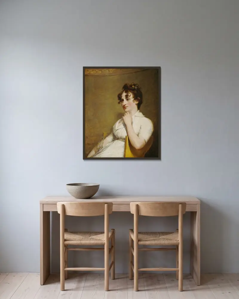 Eleanor Parke Custis Lewis (Mrs. Lawrence Lewis) av Gilbert Stuart inramad på en vägg