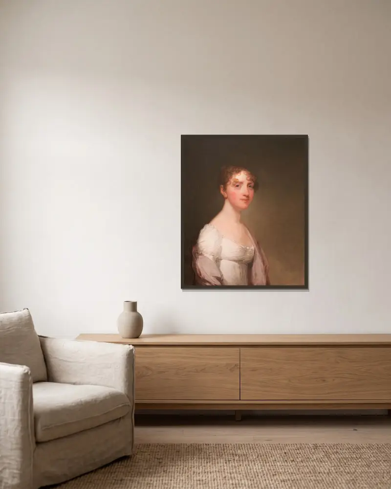 Elizabeth Sproat Lenox (1785-1864) von Gilbert Stuart gerahmt an einer Wand
