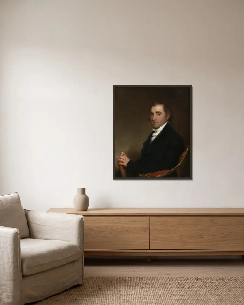 Fisher Ames av Gilbert Stuart inramad på en vägg