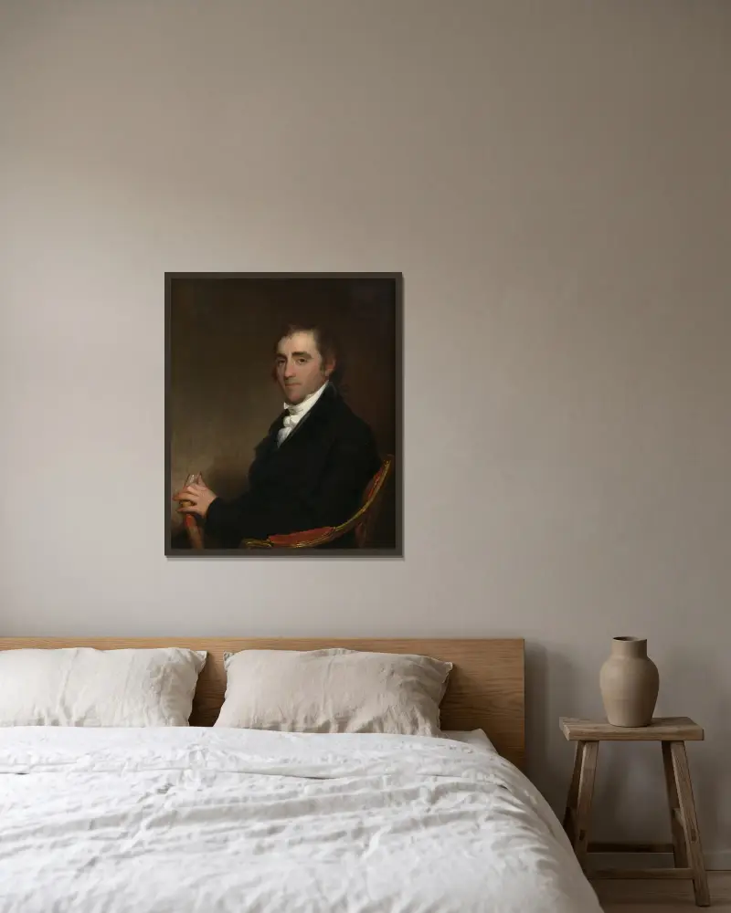 Fisher Ames av Gilbert Stuart inramad på en vägg
