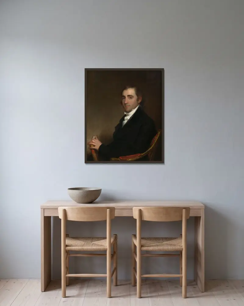 Fisher Ames av Gilbert Stuart inramad på en vägg