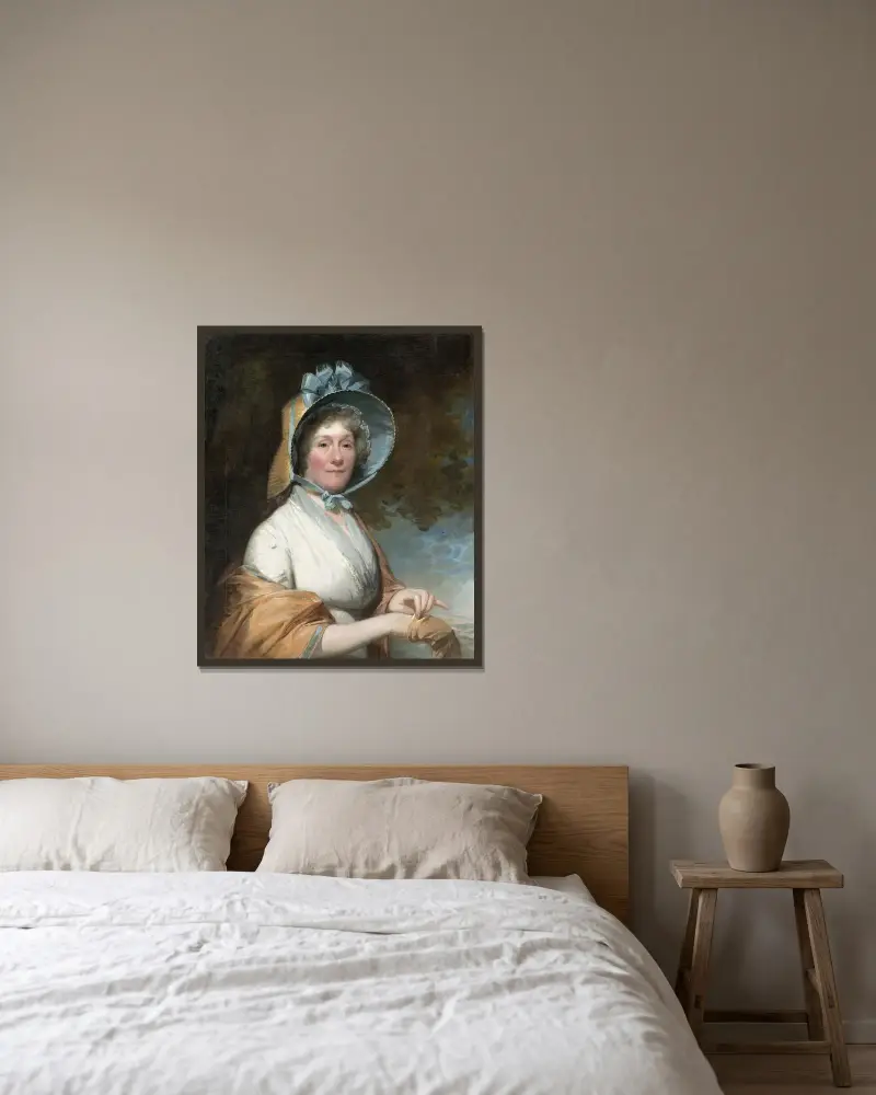 Henrietta Marchant Liston (Mrs. Robert Liston) av Gilbert Stuart inramad på en vägg