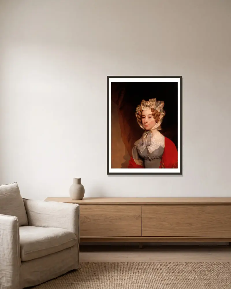 Louisa Catherine Johnson Adams (Mrs. John Quincy Adams) von Gilbert Stuart gerahmt an einer Wand