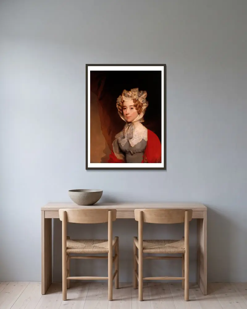 Louisa Catherine Johnson Adams (Mrs. John Quincy Adams) von Gilbert Stuart gerahmt an einer Wand