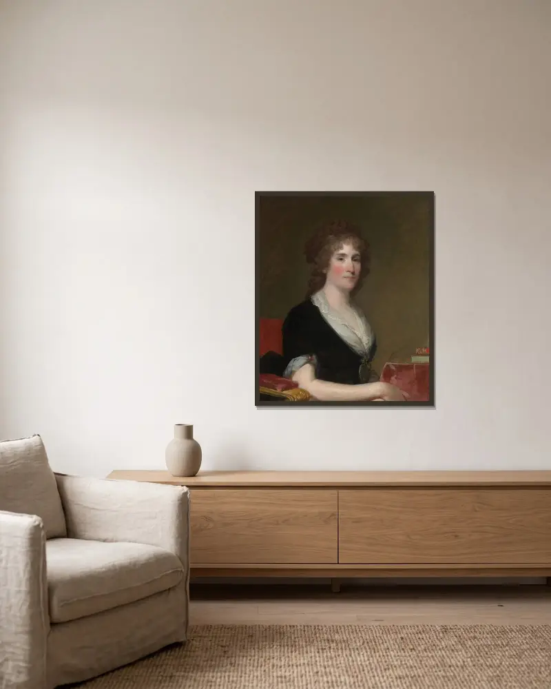 Margaret Spear Smith av Gilbert Stuart inramad på en vägg