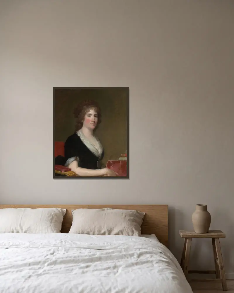 Margaret Spear Smith av Gilbert Stuart inramad på en vägg