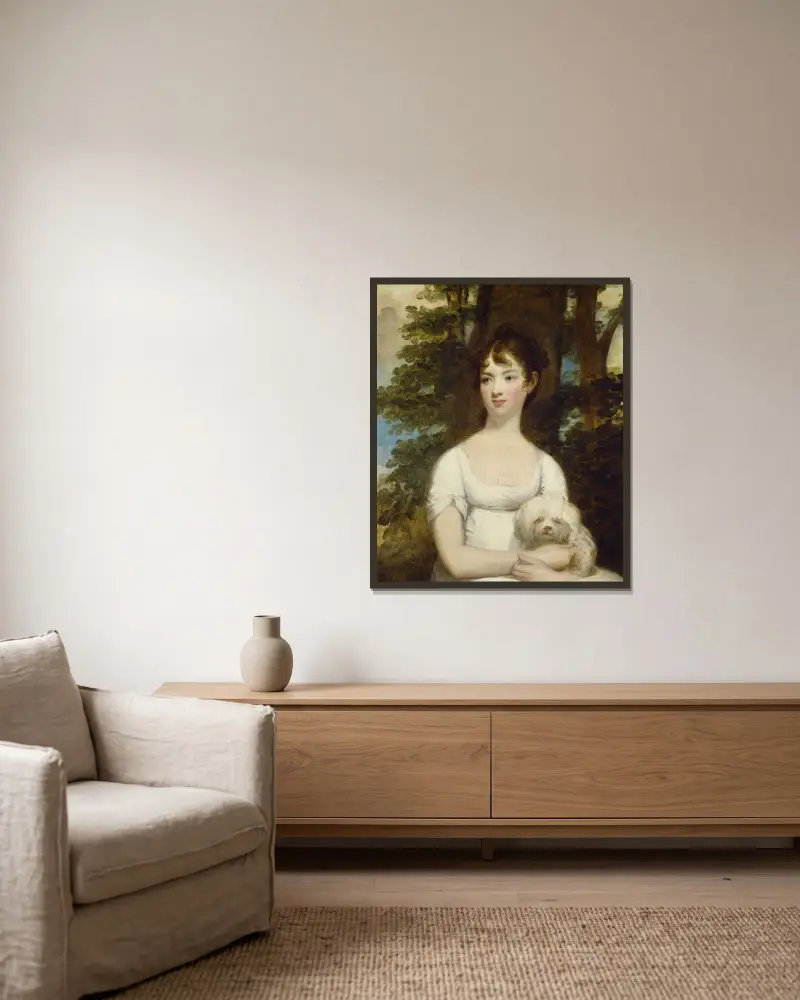 Mary Barry av Gilbert Stuart inramad på en vägg