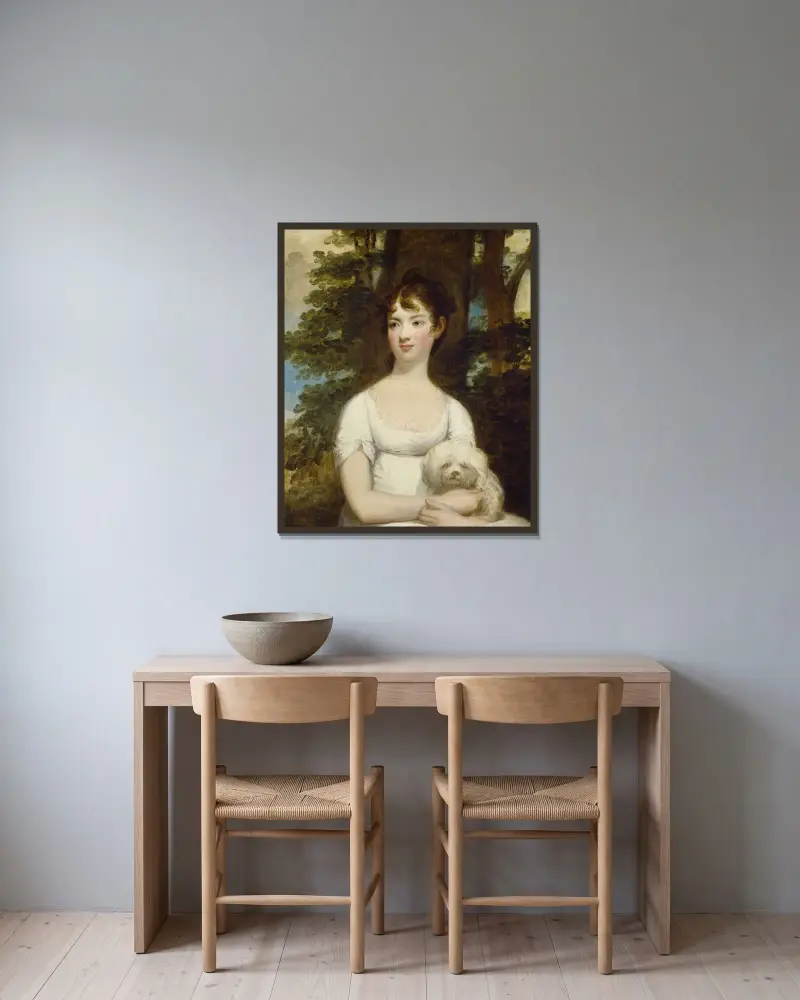 Mary Barry av Gilbert Stuart inramad på en vägg