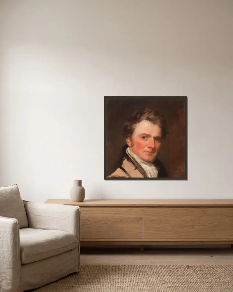 Portrait of a Gentleman av Gilbert Stuart inramad på en vägg