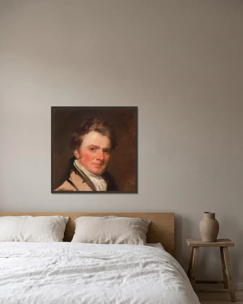 Portrait of a Gentleman av Gilbert Stuart inramad på en vägg
