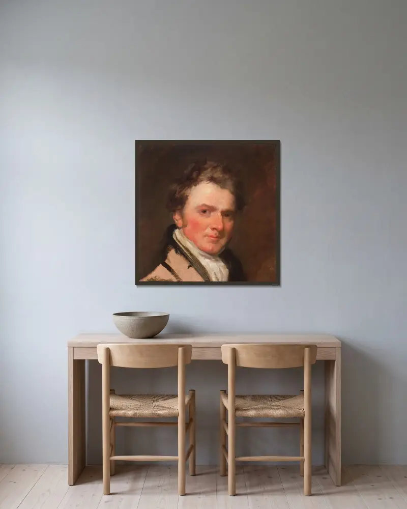Portrait of a Gentleman av Gilbert Stuart inramad på en vägg