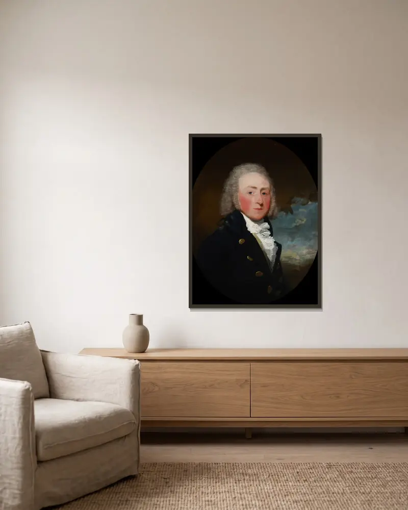 Portrait of Edward Loftus av Gilbert Stuart inramad på en vägg