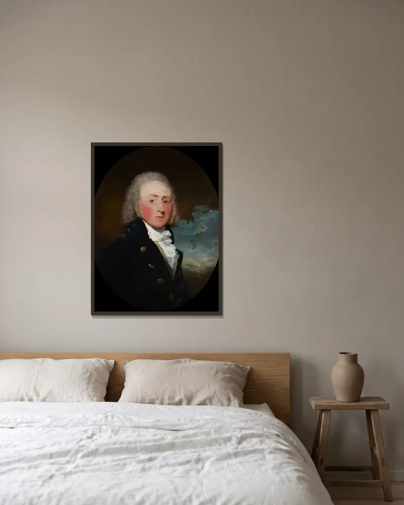 Portrait of Edward Loftus av Gilbert Stuart inramad på en vägg