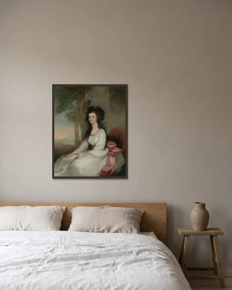 Porträtt av Eleanor Gordon av Gilbert Stuart inramad på en vägg