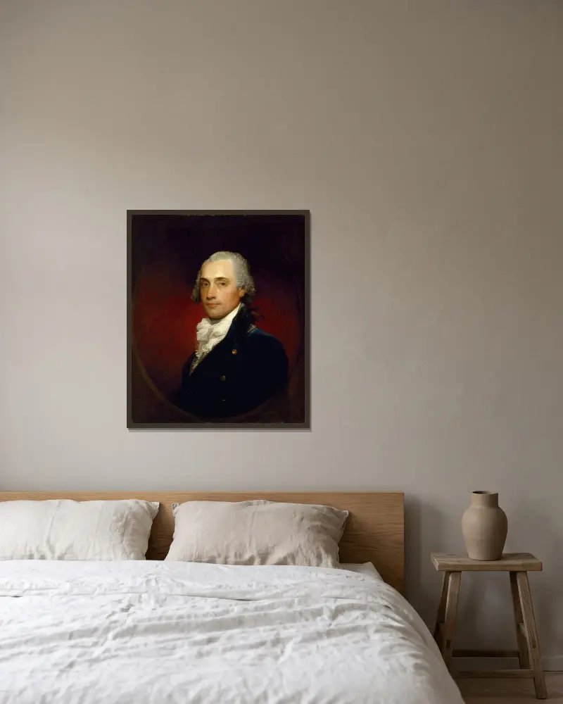 Porträtt av John Vaughan av Gilbert Stuart inramad på en vägg