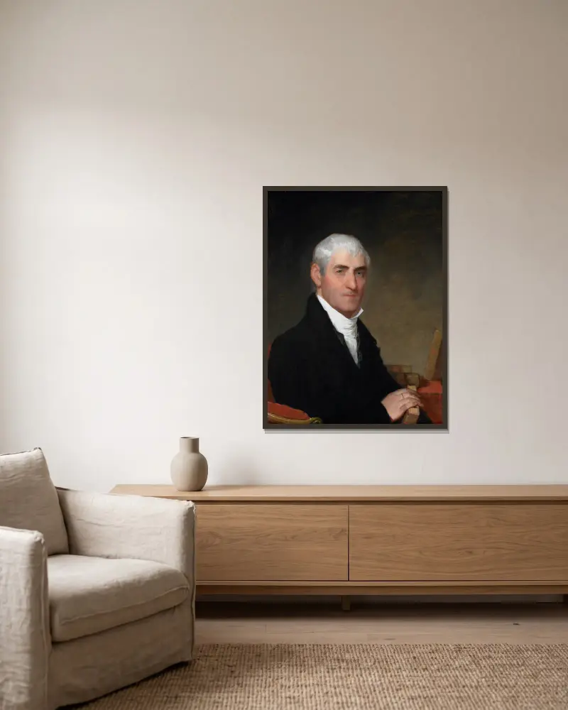 Portrait of Judge Daniel Cony of Maine av Gilbert Stuart inramad på en vägg