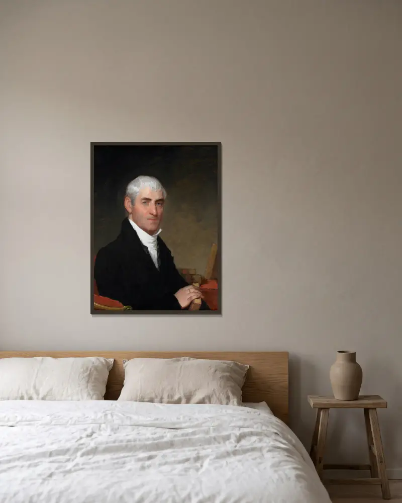 Portrait of Judge Daniel Cony of Maine av Gilbert Stuart inramad på en vägg
