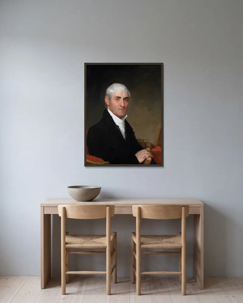 Portrait of Judge Daniel Cony of Maine av Gilbert Stuart inramad på en vägg