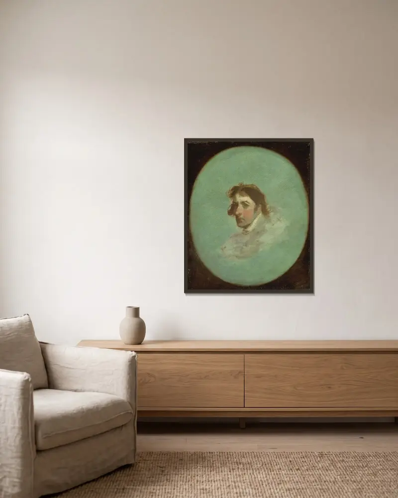 Konstnärens porträtt av Gilbert Stuart inramad på en vägg